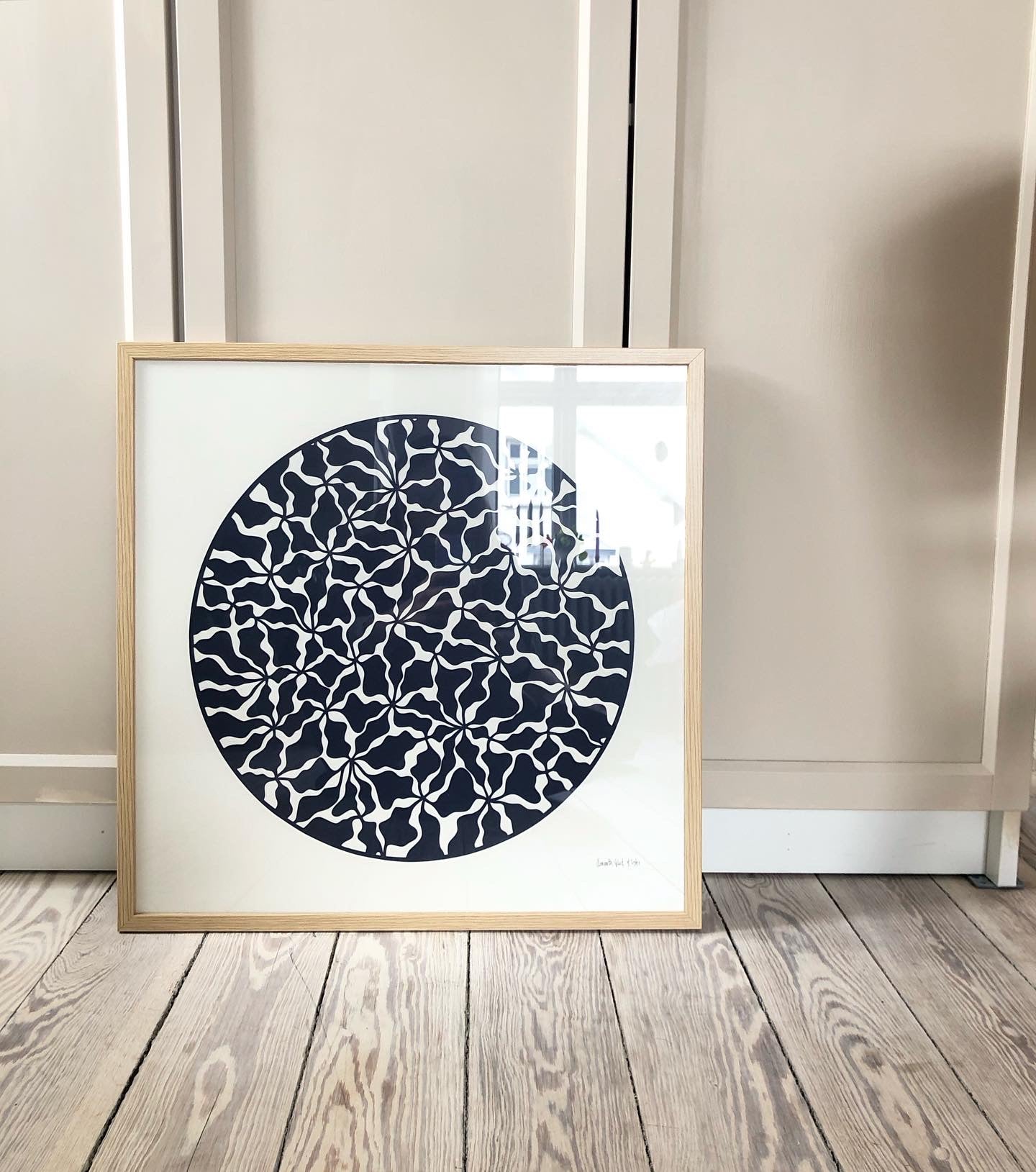 Organisk marineblåt klip, 50x50cm.