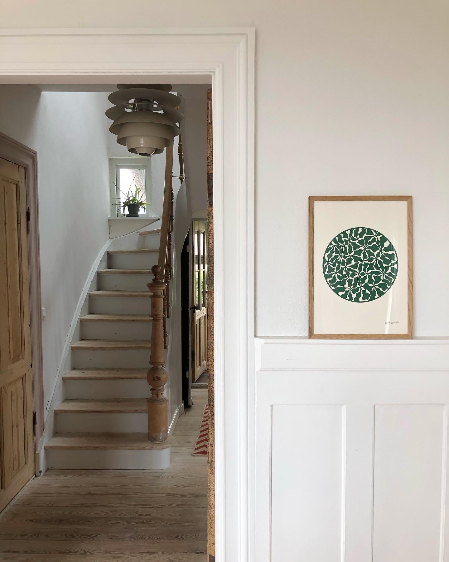 Organisk udskæring i grøn, A3