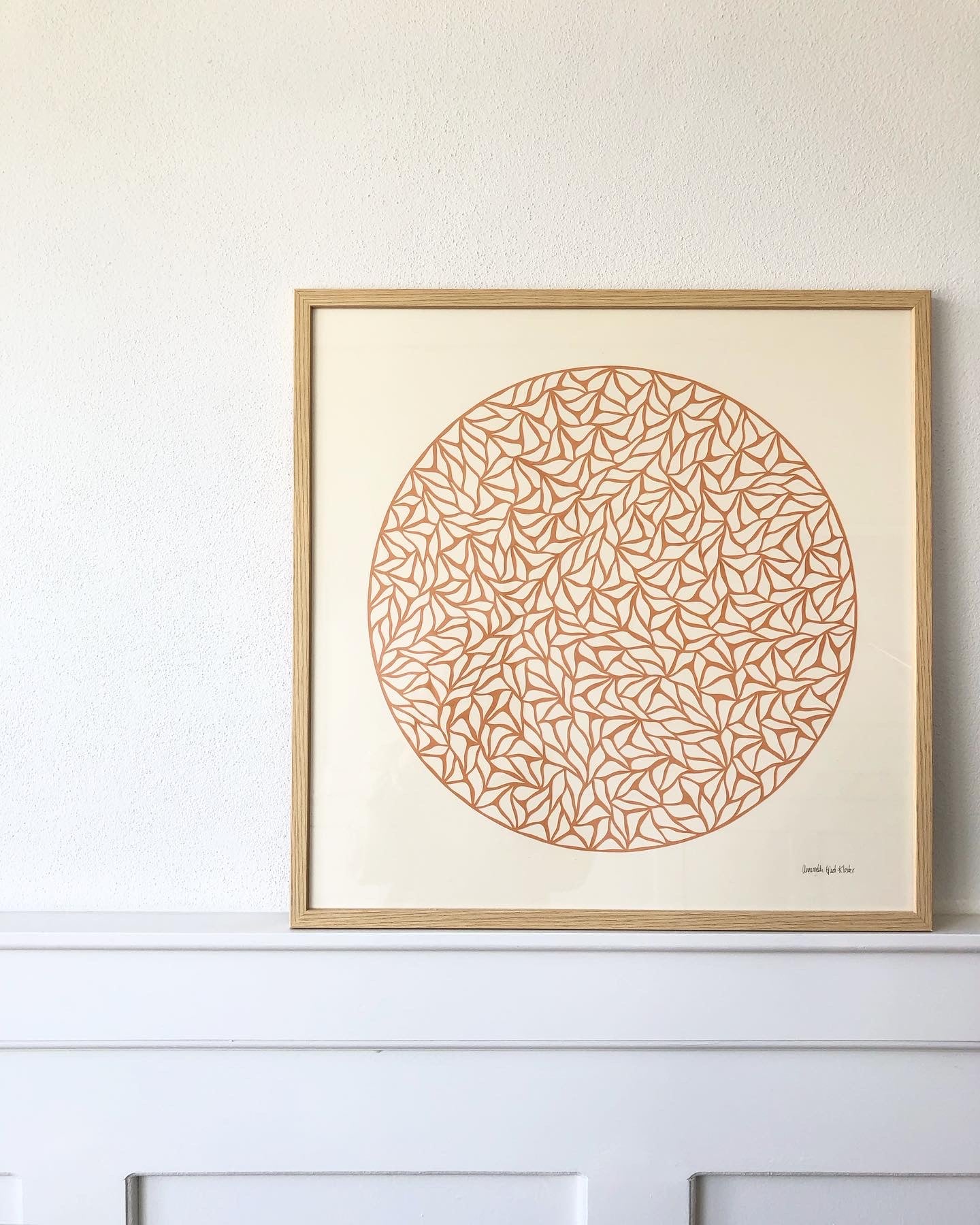 Nude papercut på elfenben, 50x50cm.