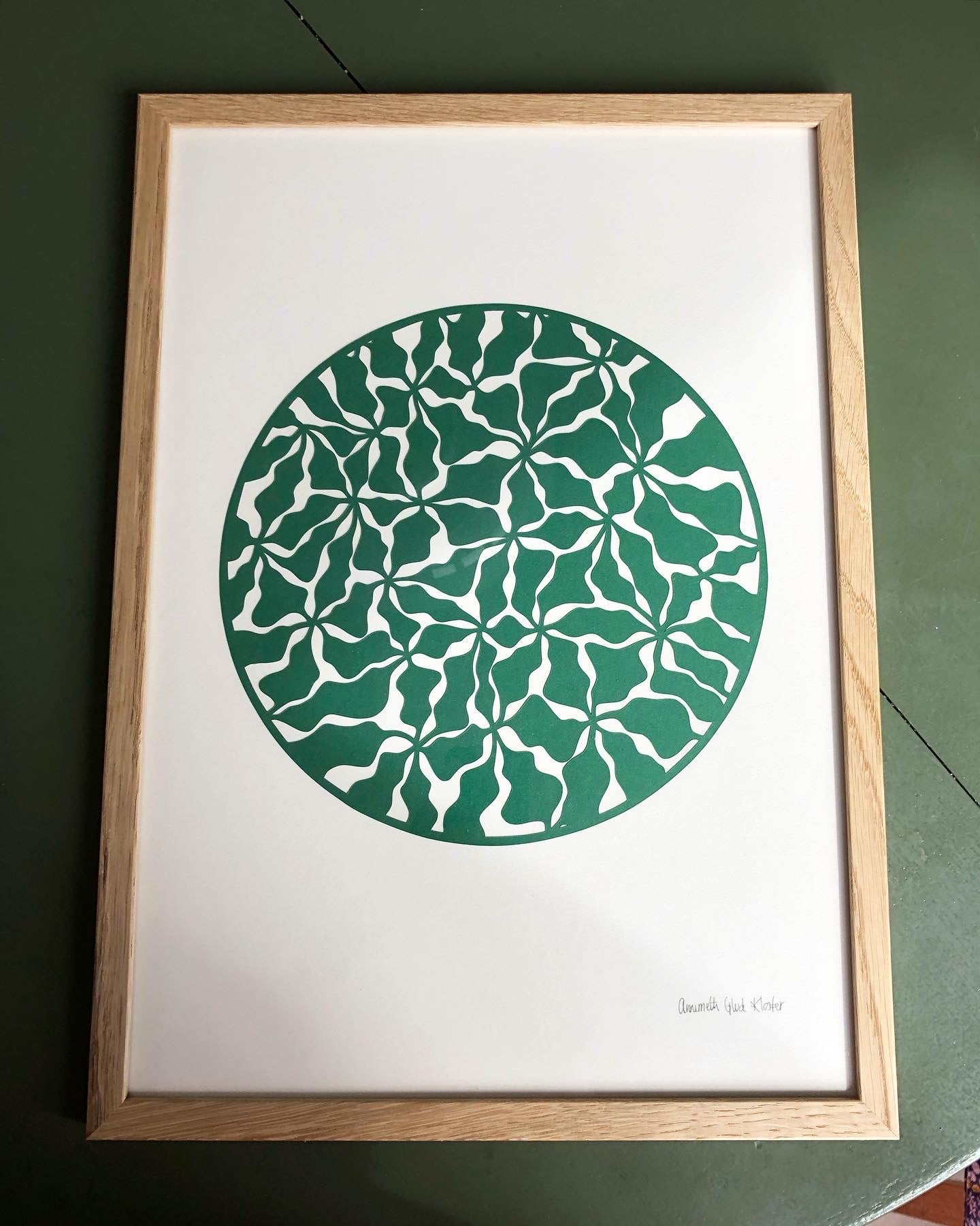 Organisk udskæring i grøn, A3