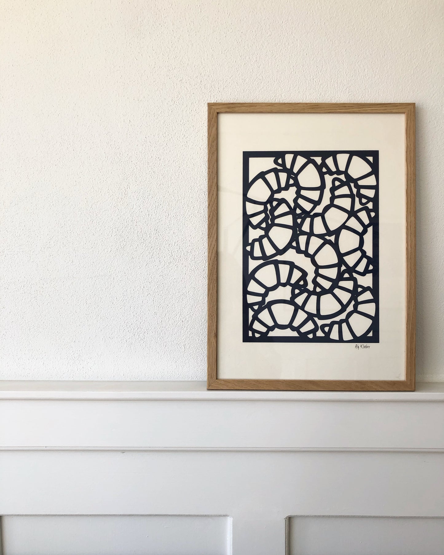 đ„ MarineblĂ„ croissanter pĂ„ baggrund i A3