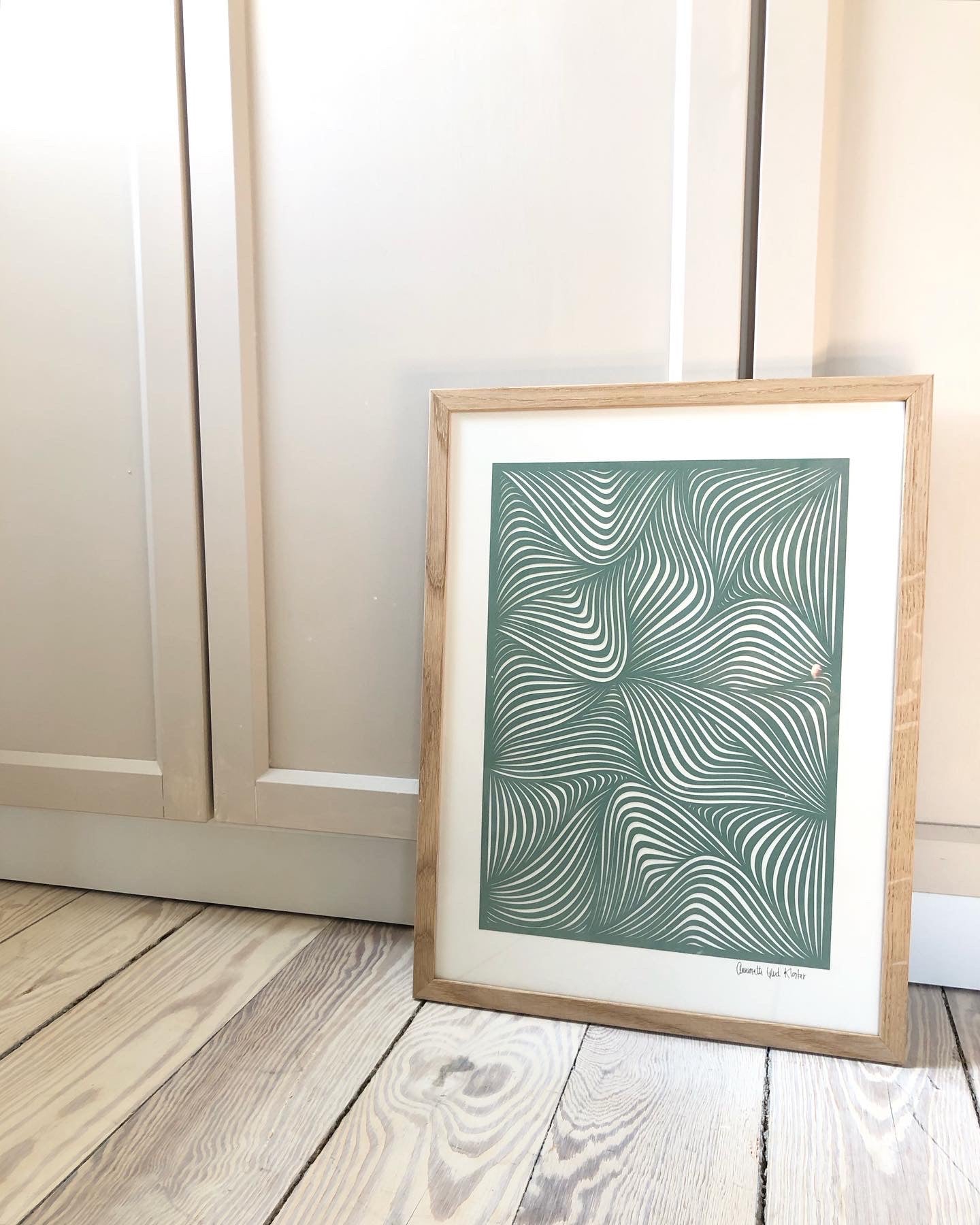 Støvet grøn, 30x40cm.