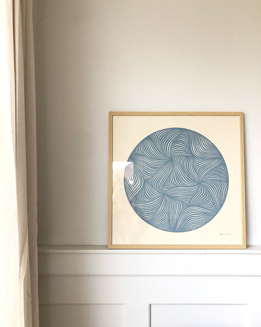 Støvet blåt klip, 50x50