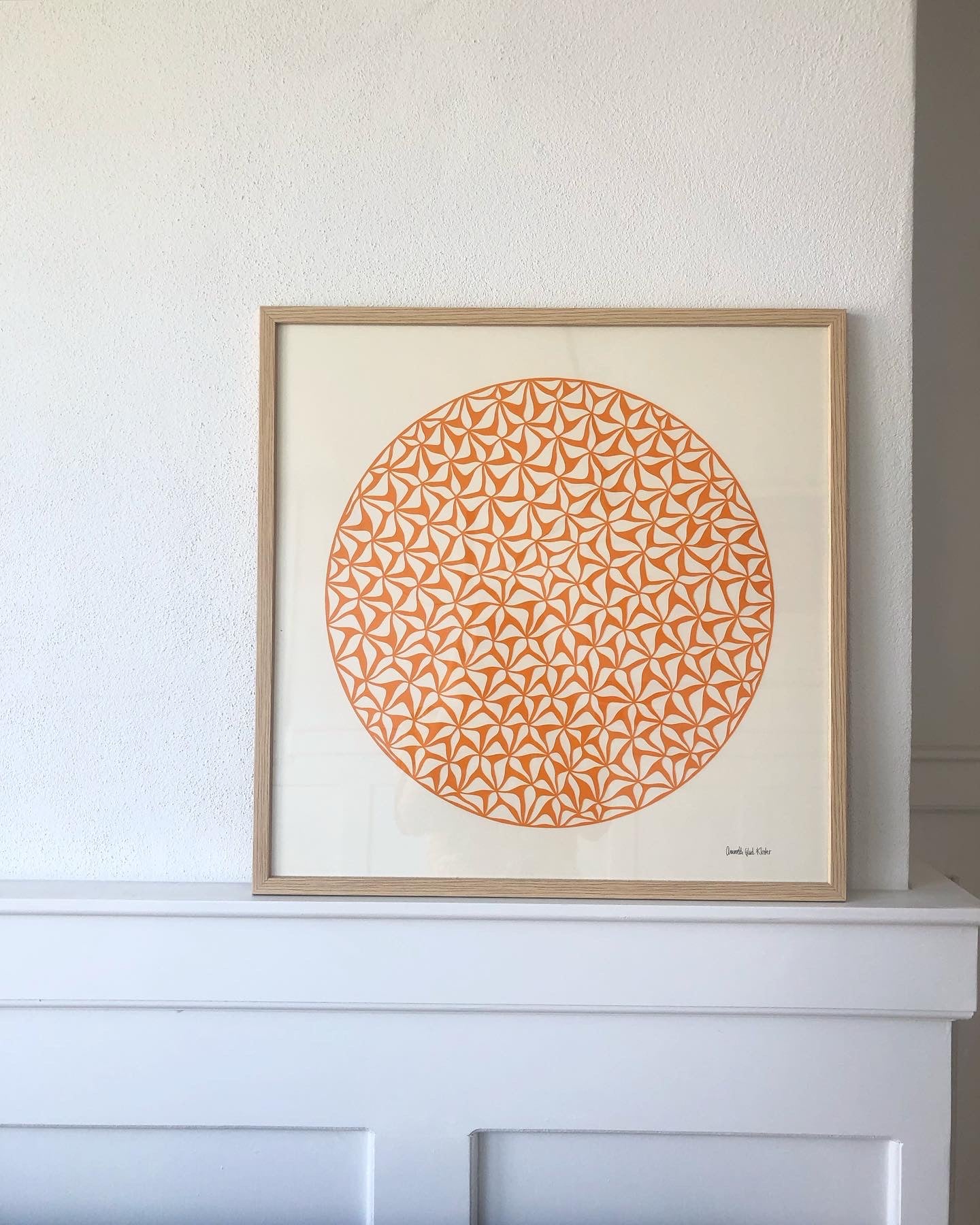 Orange på elfenben, 50x50