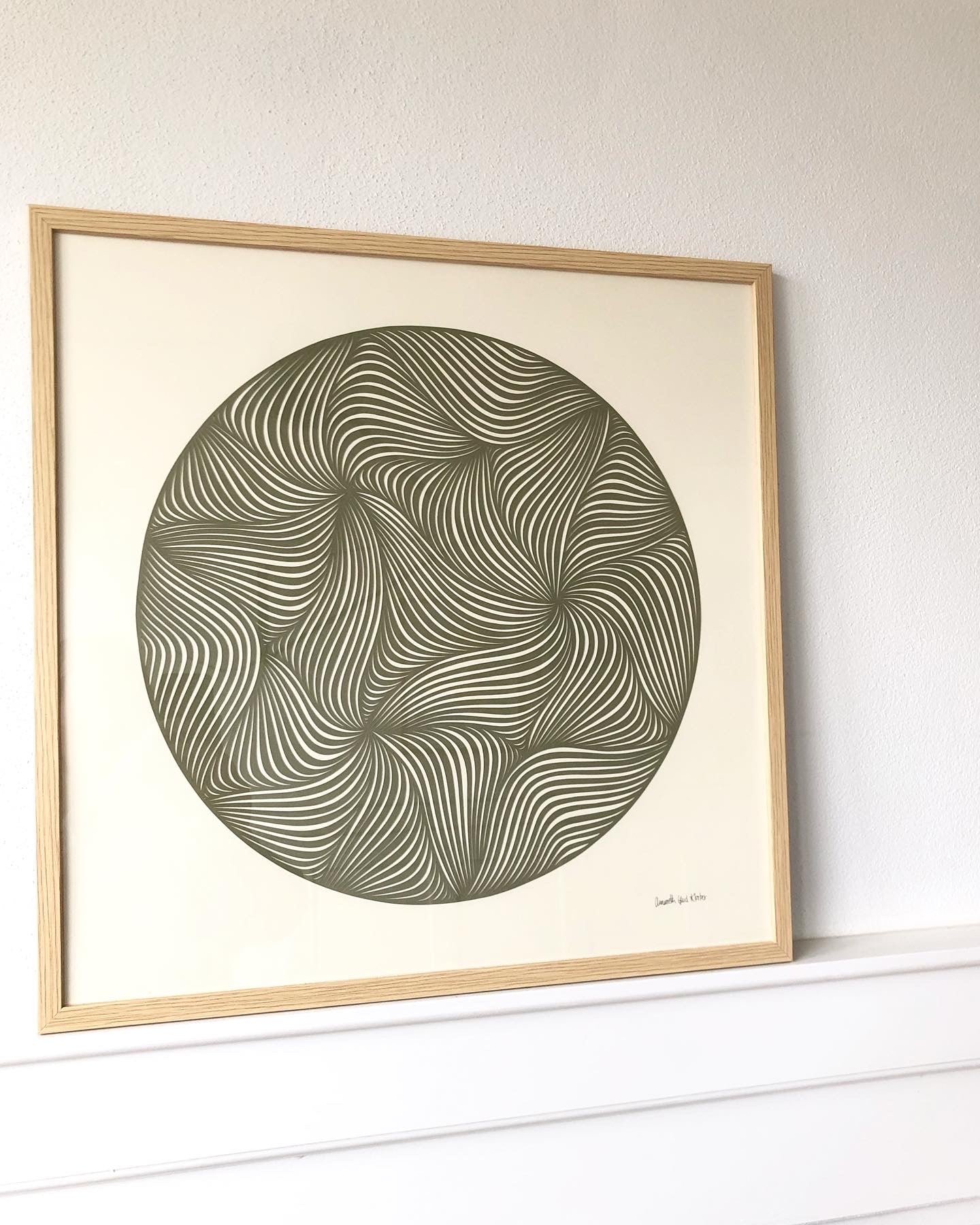 Støvet olivengrønt klip, 50x50