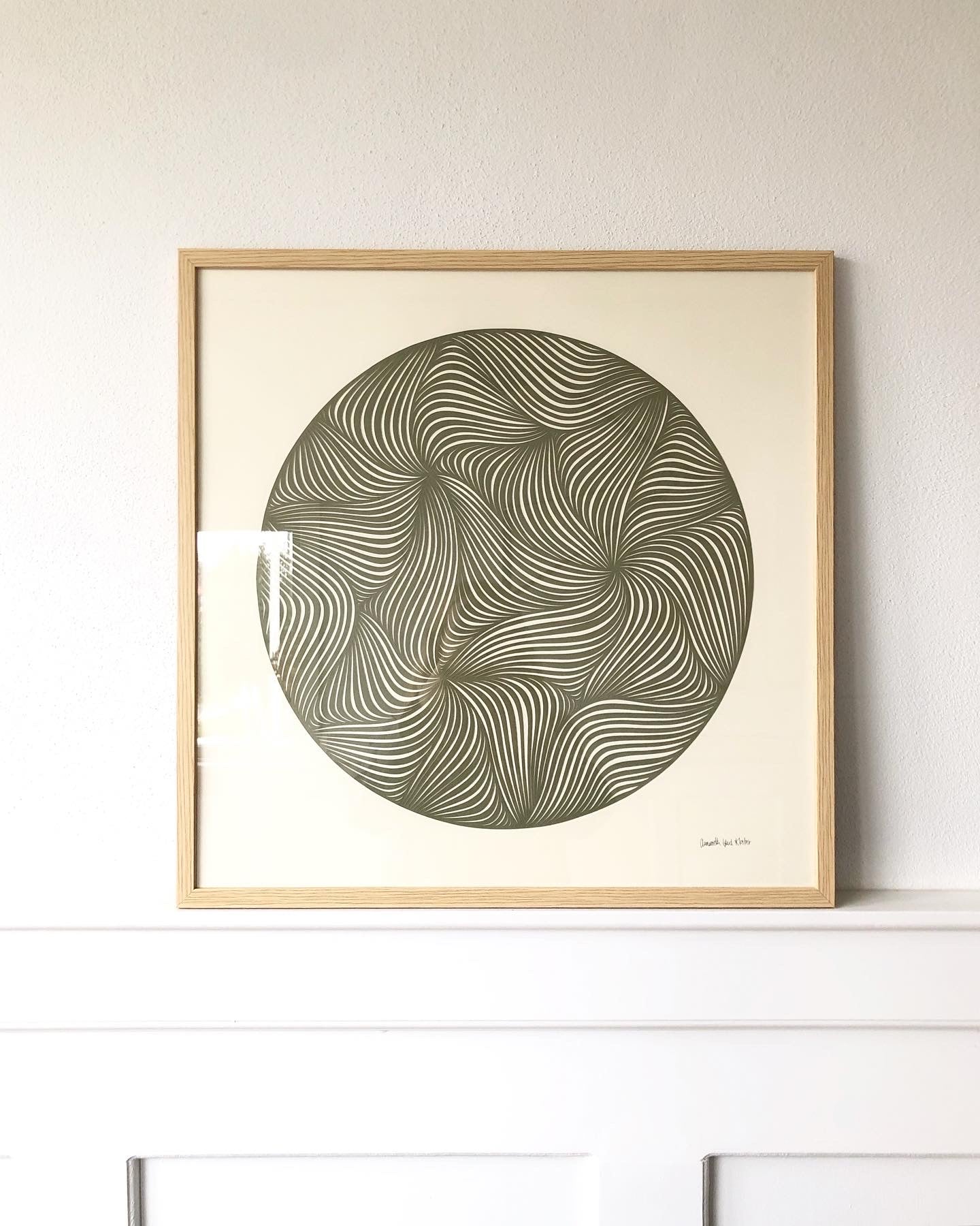 Støvet olivengrønt klip, 50x50