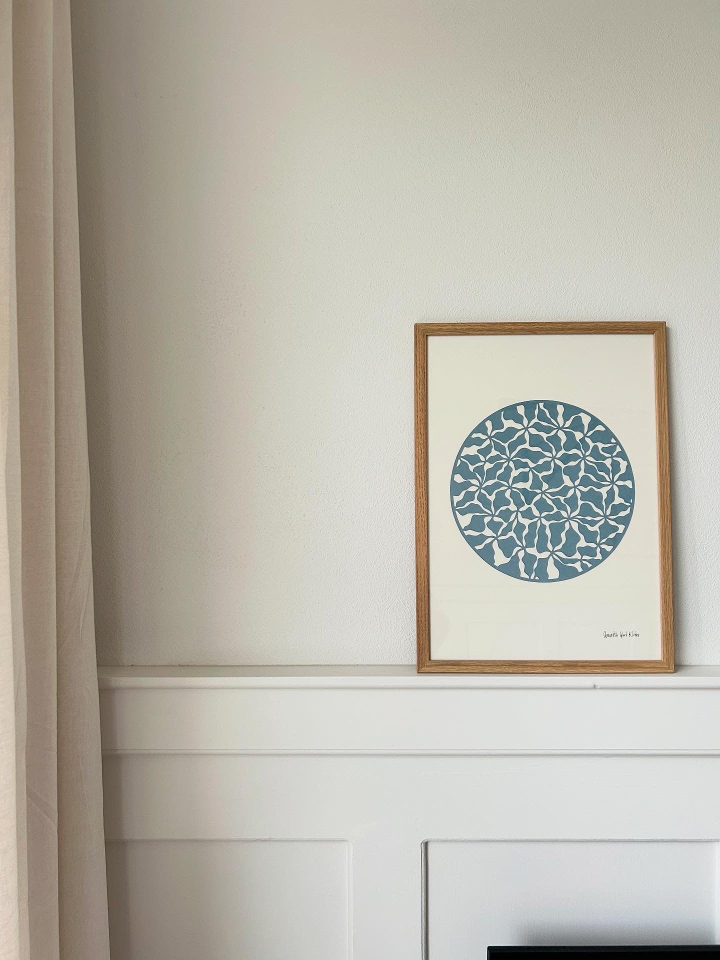 Organisk klip i støvet blå, A3