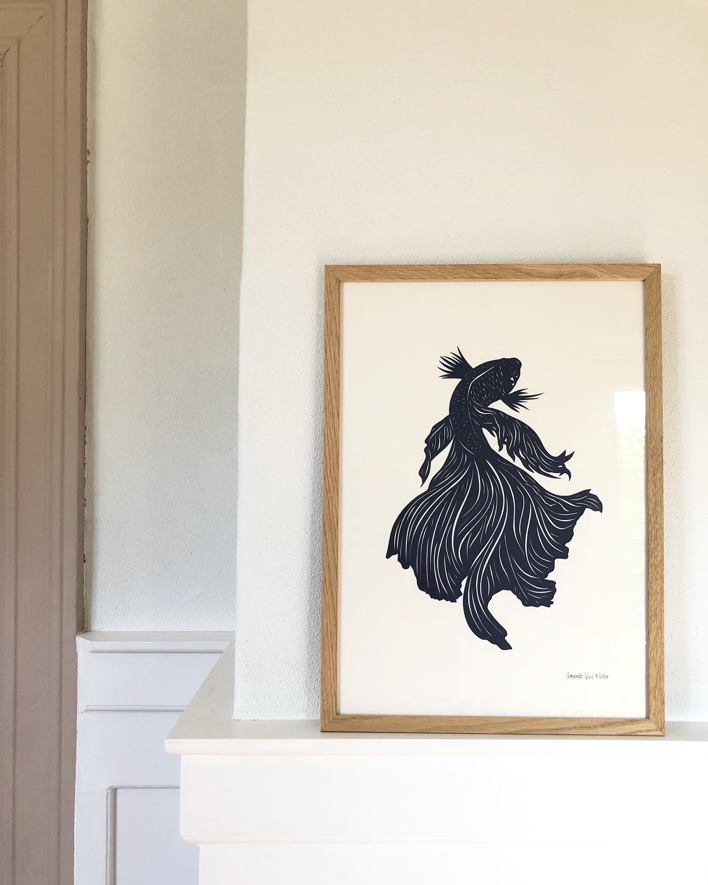 Marineblå fisk i A3