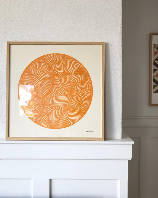 Orange på elfenben 50x50