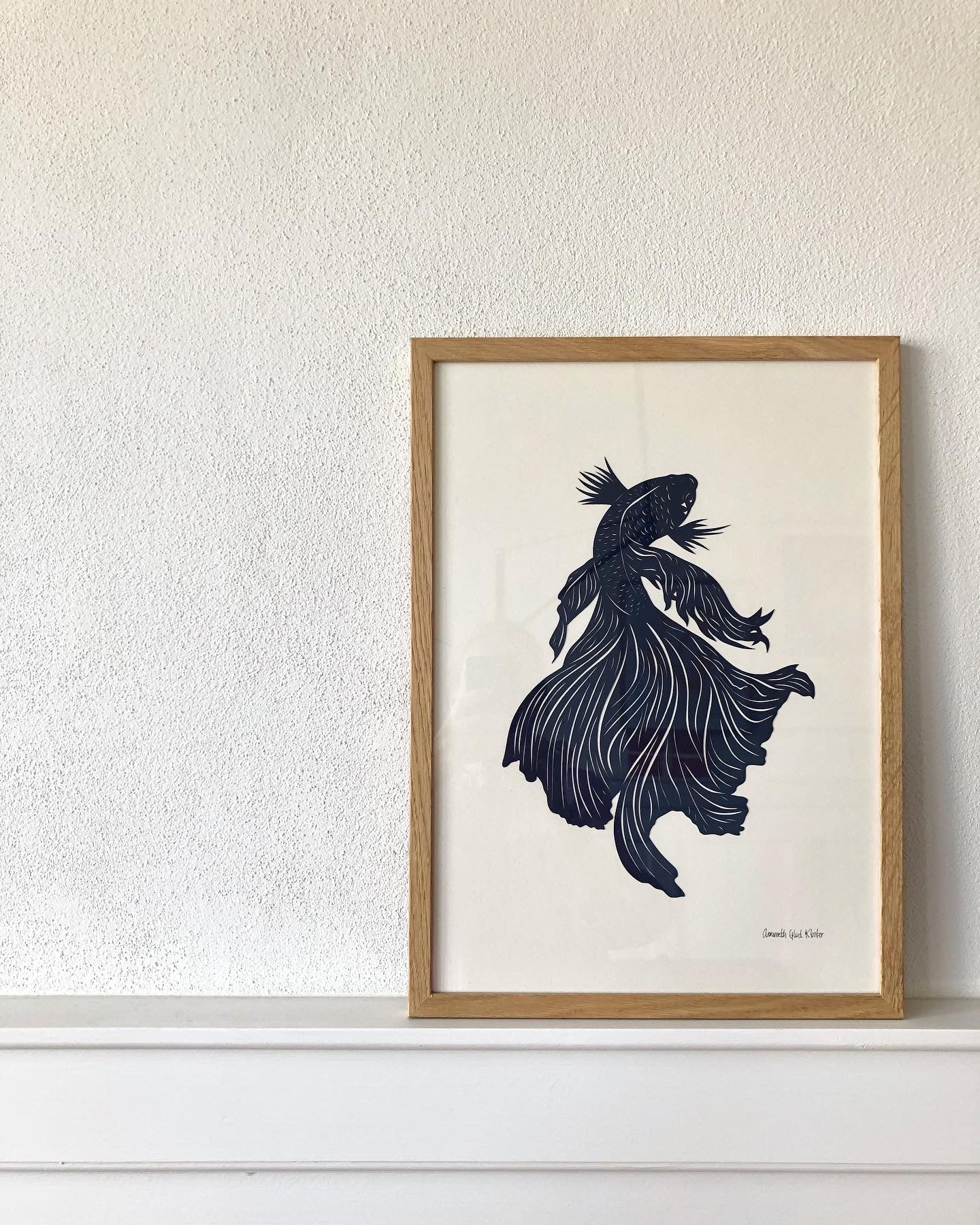 Marineblå fisk i A3