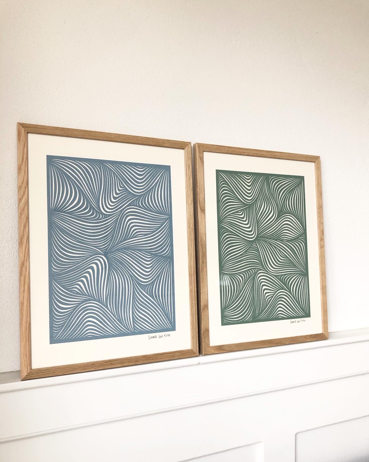 Støvet blåt klip, 30x40