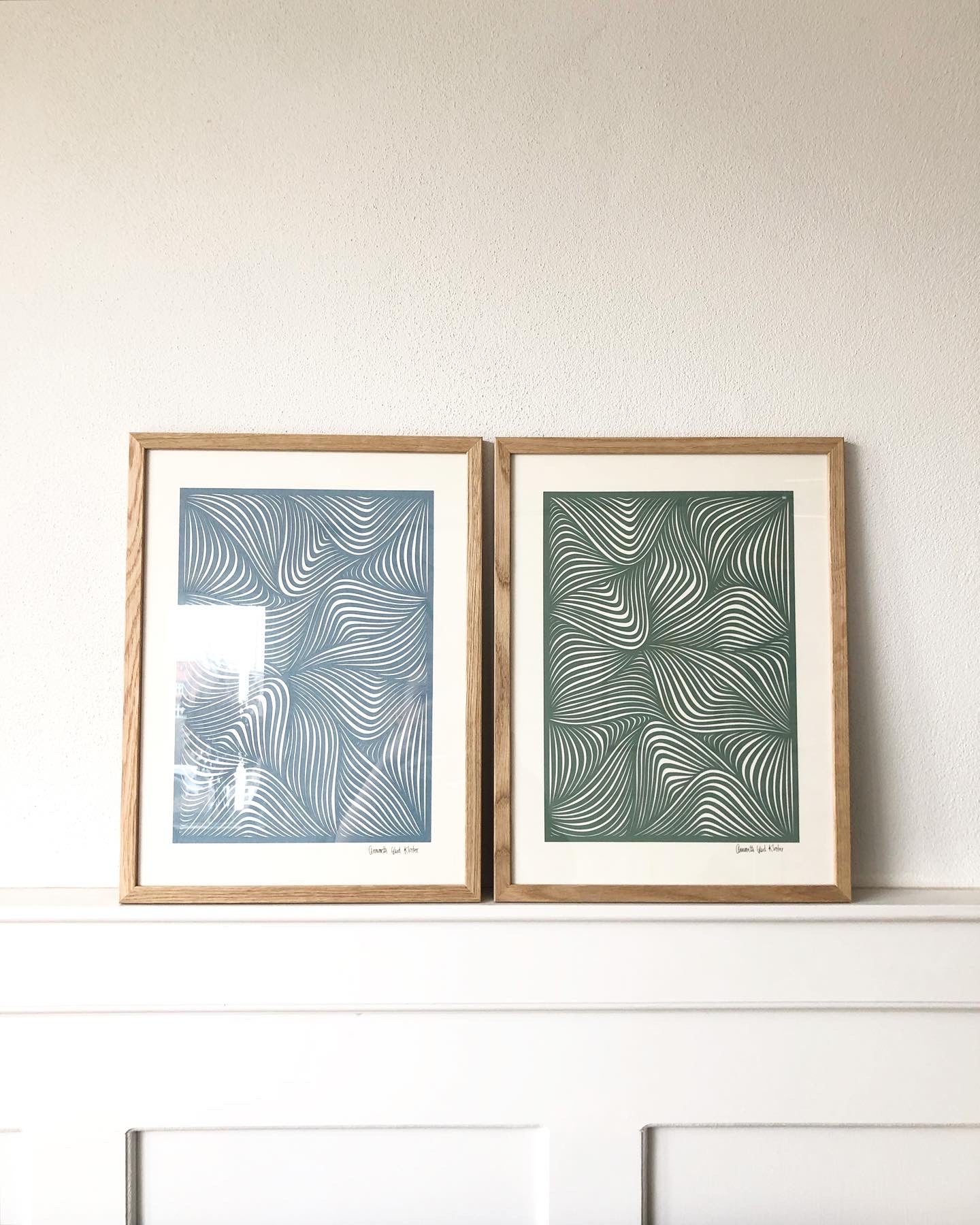 Støvet blåt klip, 30x40