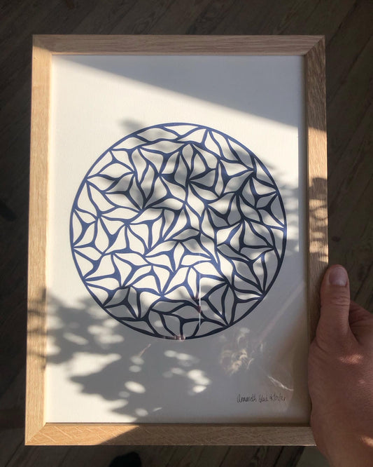 Rundt marineblåt klip, A4