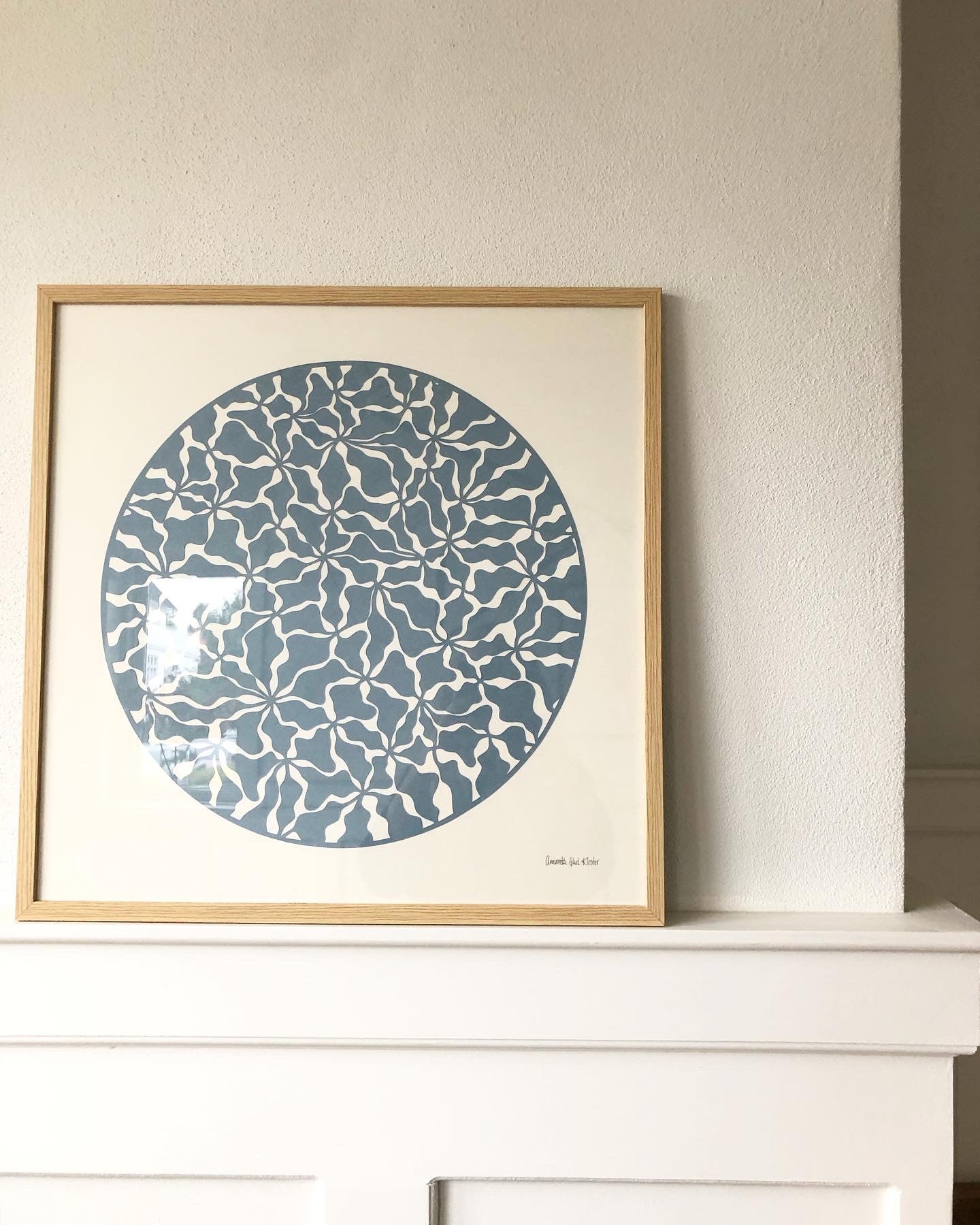 Organisk støvet blåt papercut, 50x50