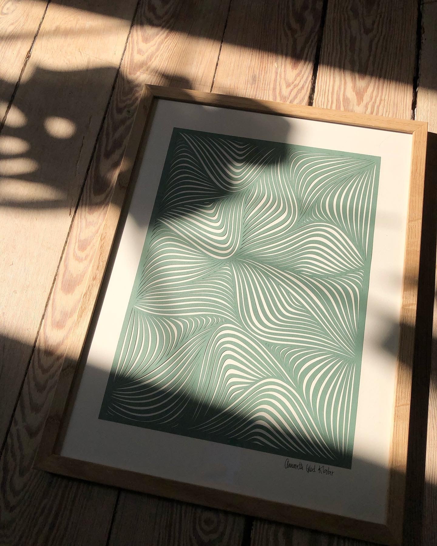 Støvet grøn, 30x40cm.