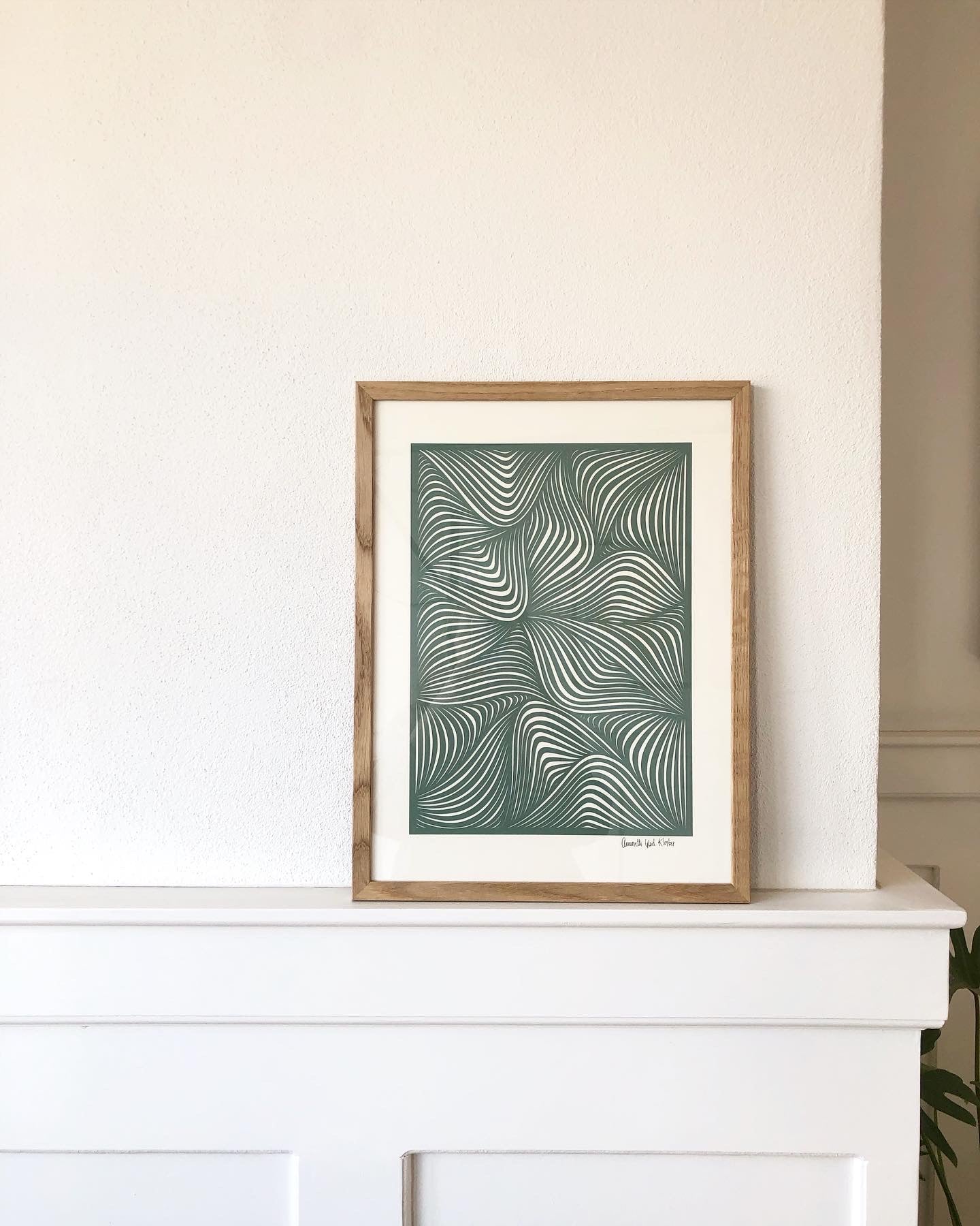 Støvet grøn, 30x40cm.