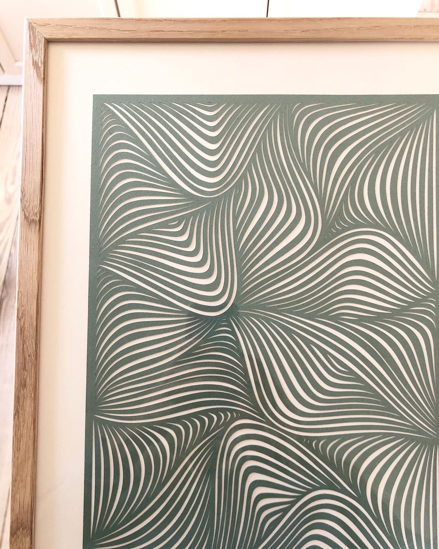 Støvet grøn, 30x40cm.