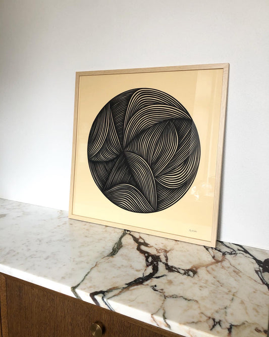 Sort på beige, 50x50