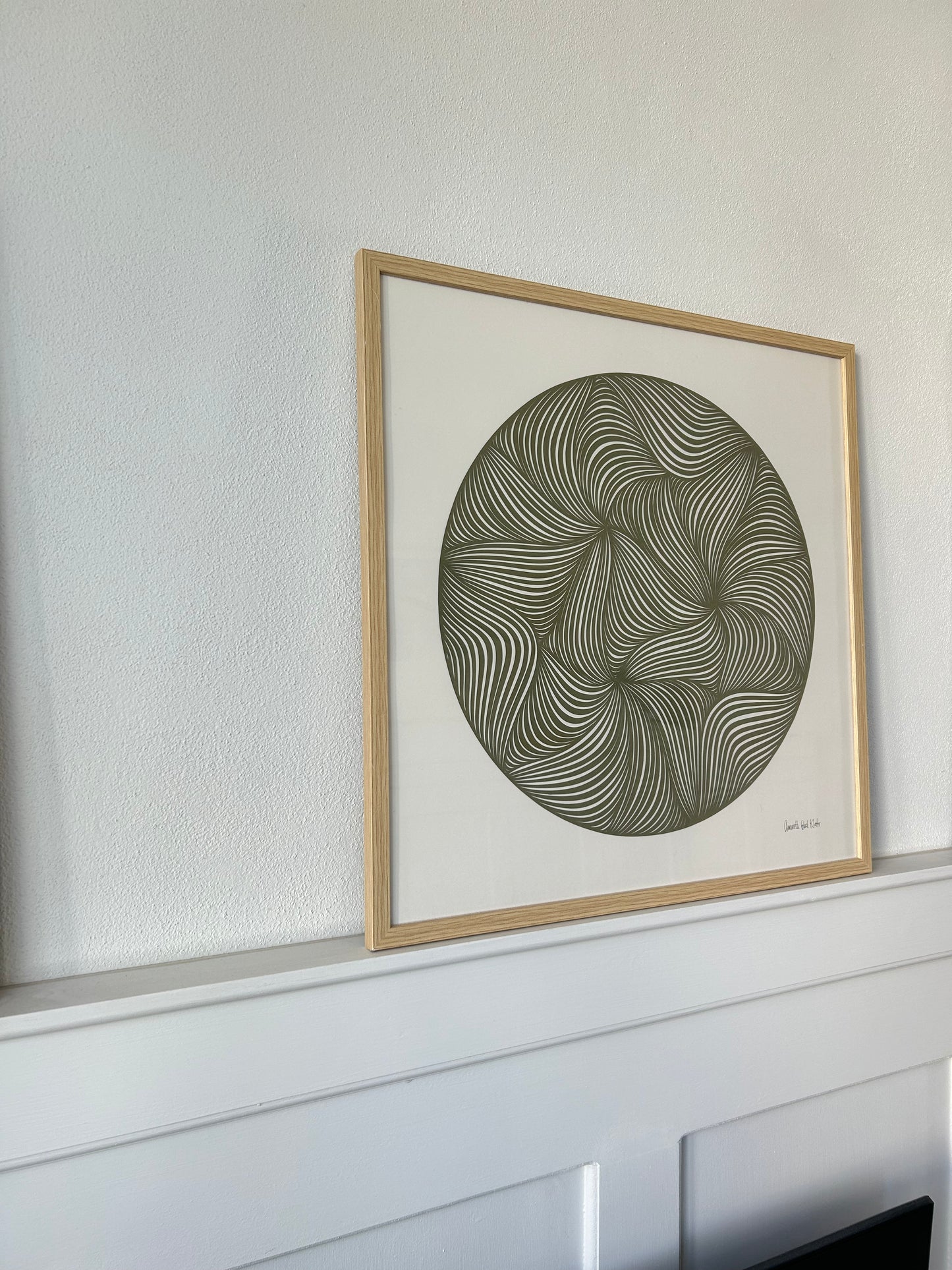 Støvet olivengrønt klip, 50x50